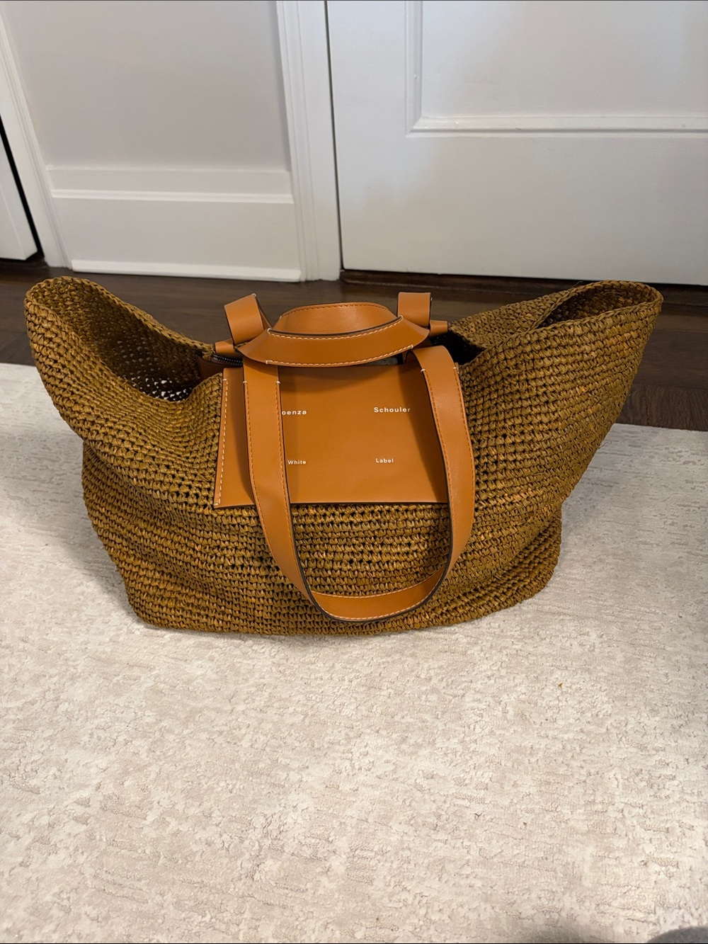 Proenza Schouler Woven Tote with Tan Leather Trim